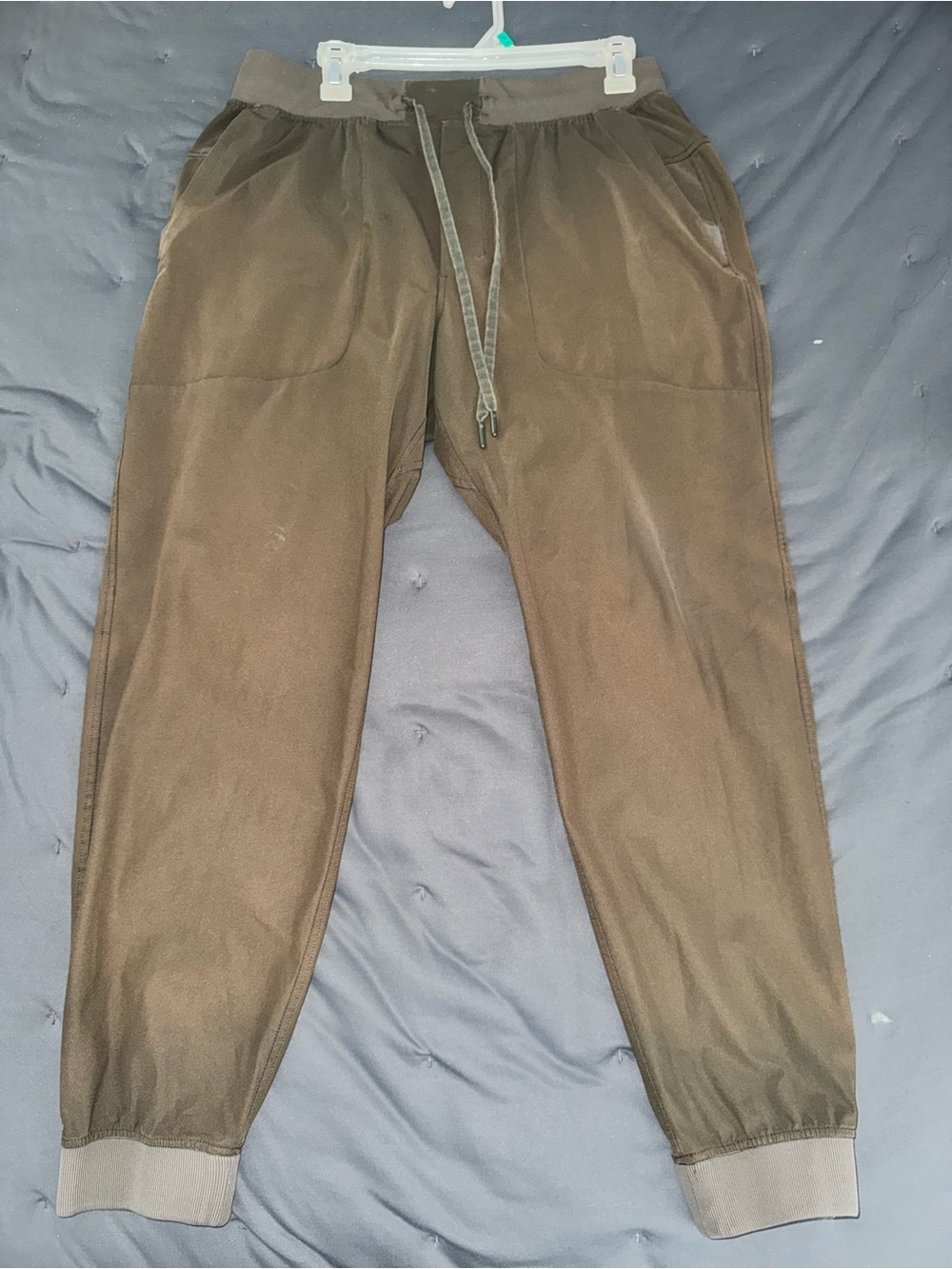 Men's Olive Jogger Pants with Drawstring Waist